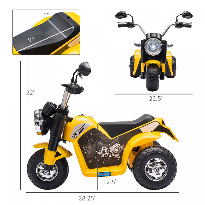 Aosom Kids Electric Motorcycle 6v Battery Powered Ride-On Ride-on Dirt Bike 3-wheels Motorbike With 