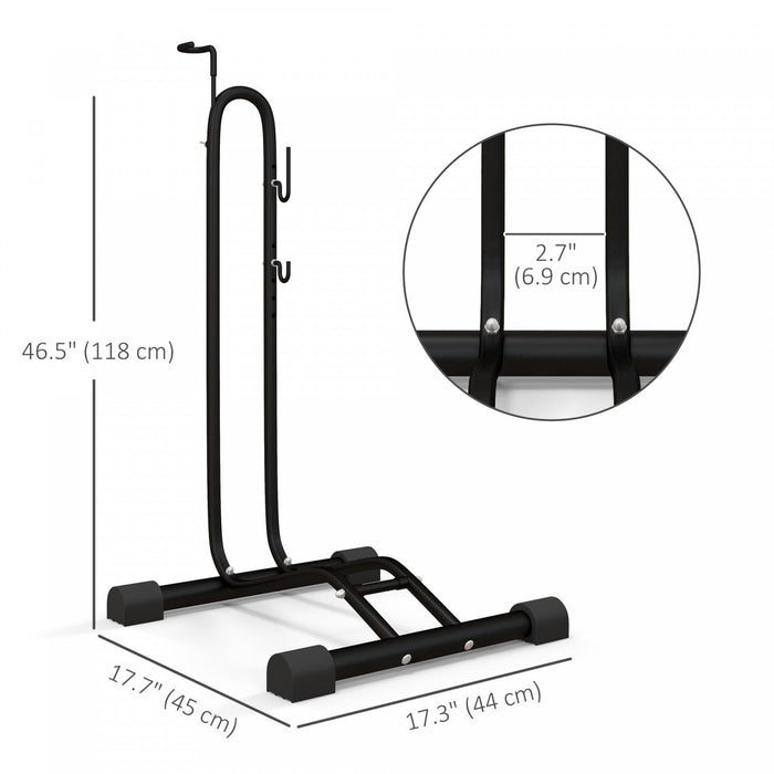 Soozier Vertical & Horizontal Bike Rack Fits 6"-28" And 700c Bikes