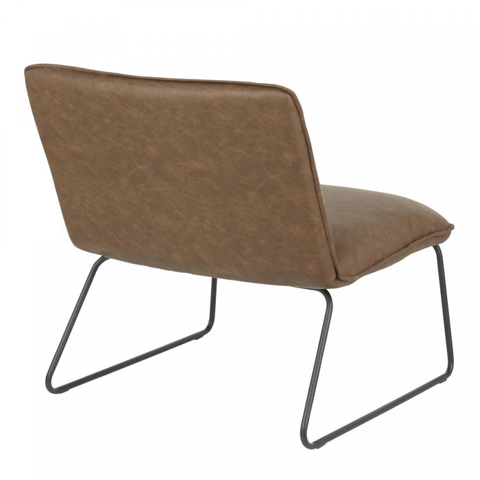 LumiSource Casper Faux Leather Industrial Accent Chair - Espresso