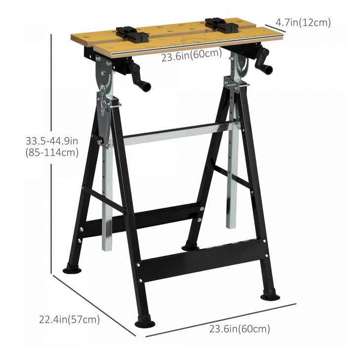 Homcom Work Bench With Adjustable Height And Angle