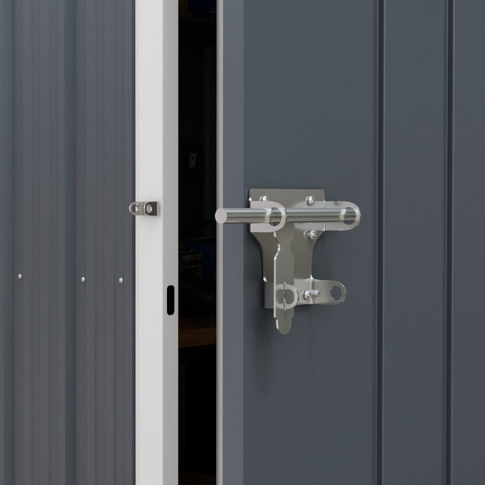 Outsunny 7' X 5.5' Metal Garden Storage Shed With Lockable Door Dark Grey