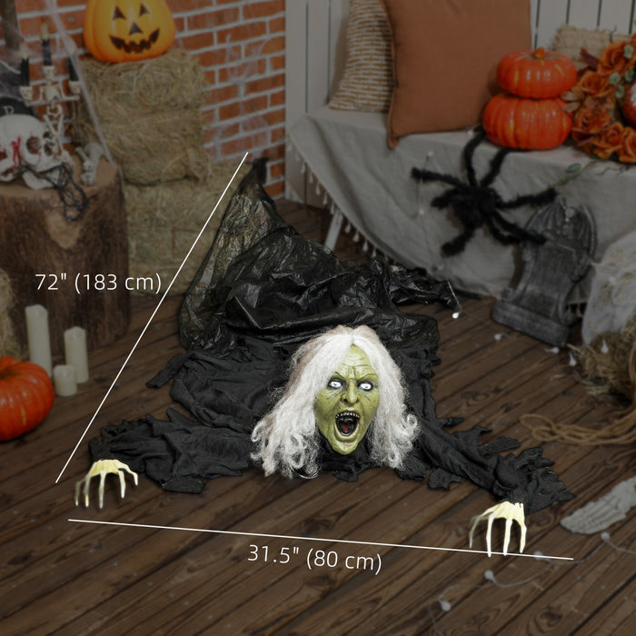 Outsunny 72" Halloween Animated Crawling Zombie, Indoor Outdoor Party Props