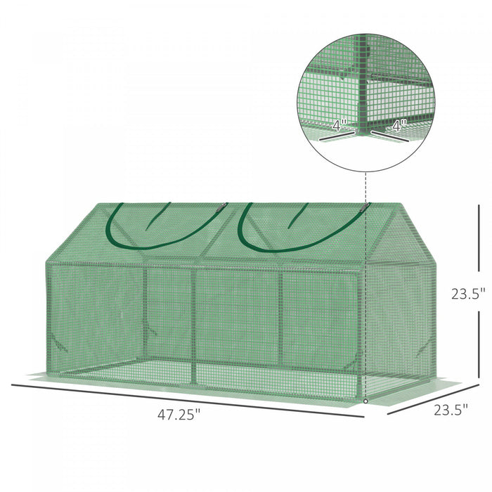 Outsunny 47\" X 24\" X 24\" Portable Mini Tunnel Greenhouse Garden Planting Outdoor Flower Warm House B