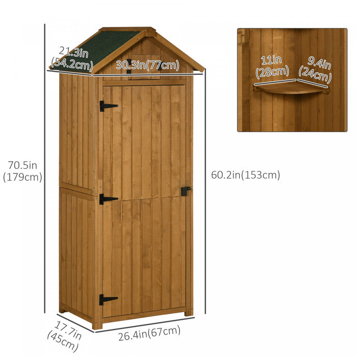 Outsunny 30\" X 21\" X 71\" Garden Storage Shed, Outdoor Storage Shed With 3 Tier Shelves, Workshop Yar