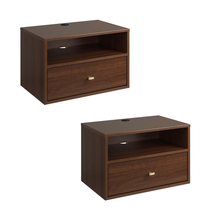 Floating Shelf with Drawer - Espresso