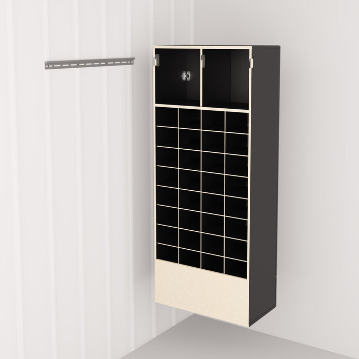 Hangups 40-shoe Cubby Storage Cabinet - Black 