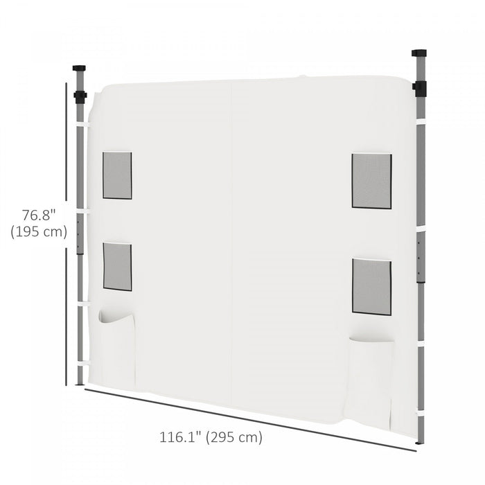 Outsunny Sidewall For 10x10ft Pop Up Canopies, 1 Pack Sidewall Only, White