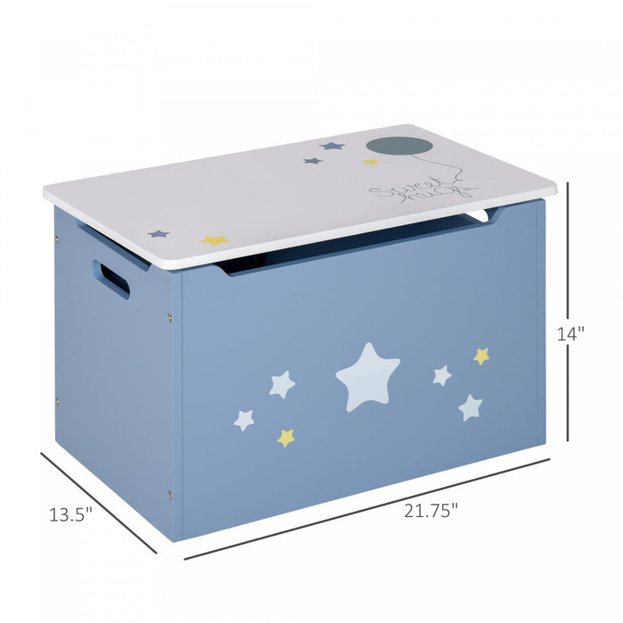 Qaba Kids Wooden Toy Storage Box Organizer Chest With Gas Stay Bar Seating Bench 21.75\" X 13.5\" X 14