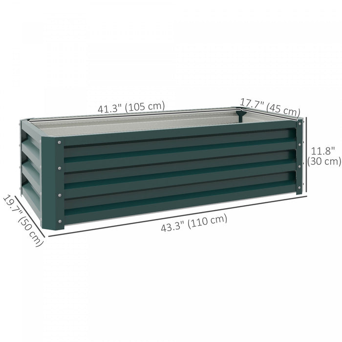 Outsunny Set Of 2 Raised Garden Bed, Steel Planters For Outdoor Plants, Elevated Planter Box, Easy-t