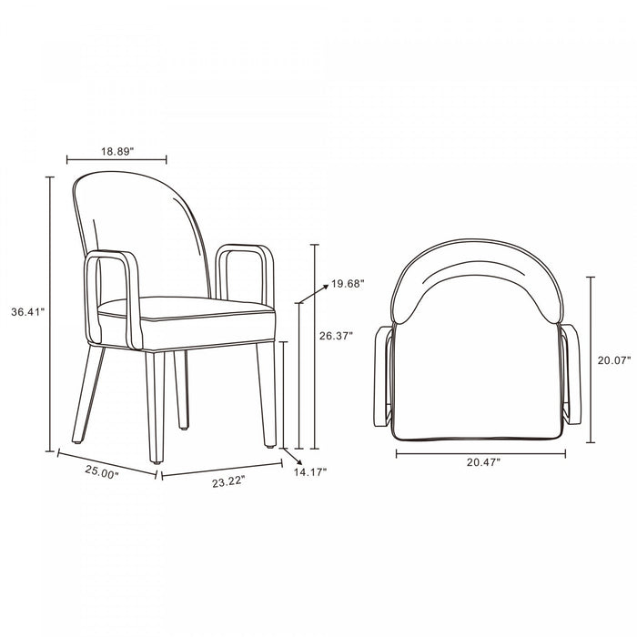 Hillman Modern Wood Upholstered Armchair in Light Gray Dining Chair 