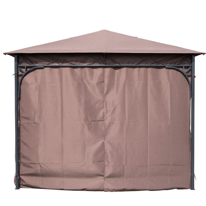 Outsunny 10x10ft Steel Garden Gazebo Patio Canopy Outdoor Event Party Tent Backyard Sun Shelter With