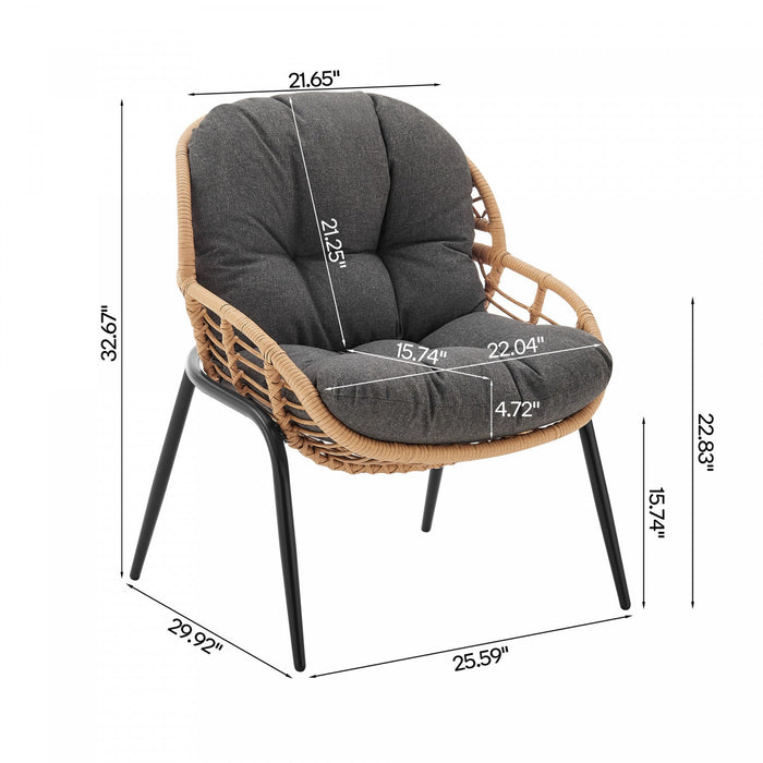 Pine Modern 4-Piece Conversation Set in Gray Patio Seating Package 