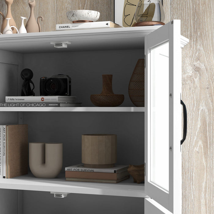HOMCOM Kitchen Storage Cabinet with 4-tier Shelving, Adjustable Shelves