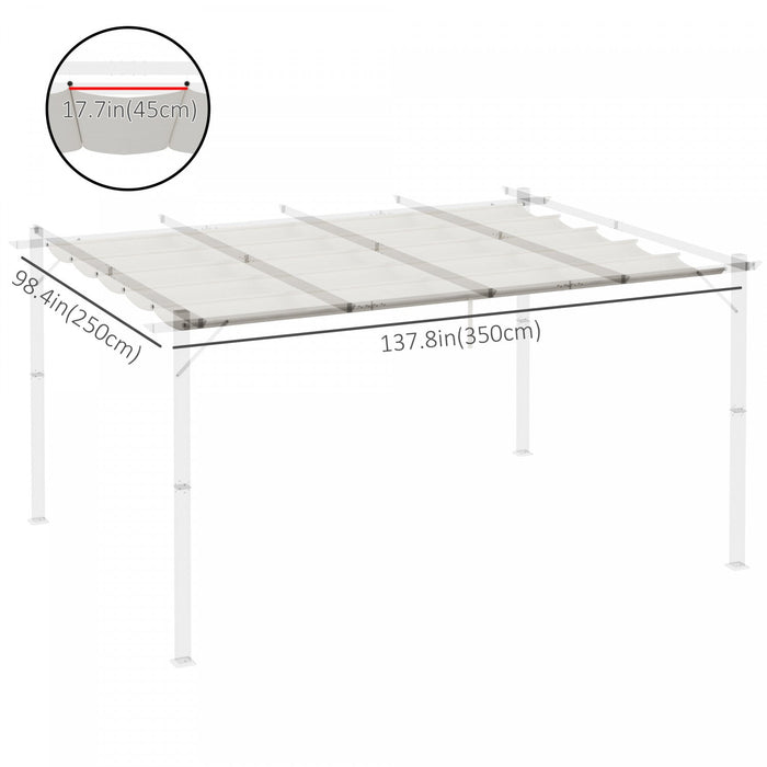 Outsunny Retractable Replacement Pergola Canopy For 10' X 13' Pergola, Pergola Cover Replacement, Cr