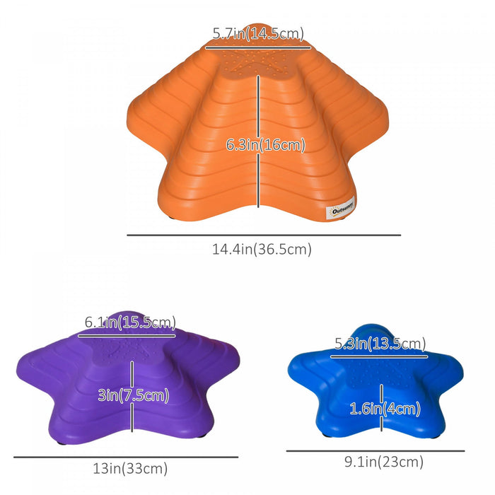 Outsunny 6pcs Larger Size Balance Stepping Stones For Kids With Non-slip Bottom, Stackable Obstacle 