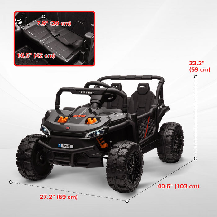 Qaba Kids Powered Ride-On Car, 12v Battery Powered Electric Car For Kids, Toy Truck With Remote Cont