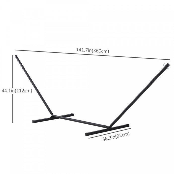 Outsunny 11.8'l Hammock Stand Extra Long Heavy Duty Straight Pole Day Bed Swing Metal Frame Simple S