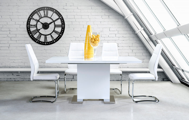 Julius Dining Chair, White Faux Leather (set Of 2) 