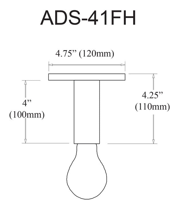 Dainolite Adams 1 Light Flush Mount Matte Black Lamp