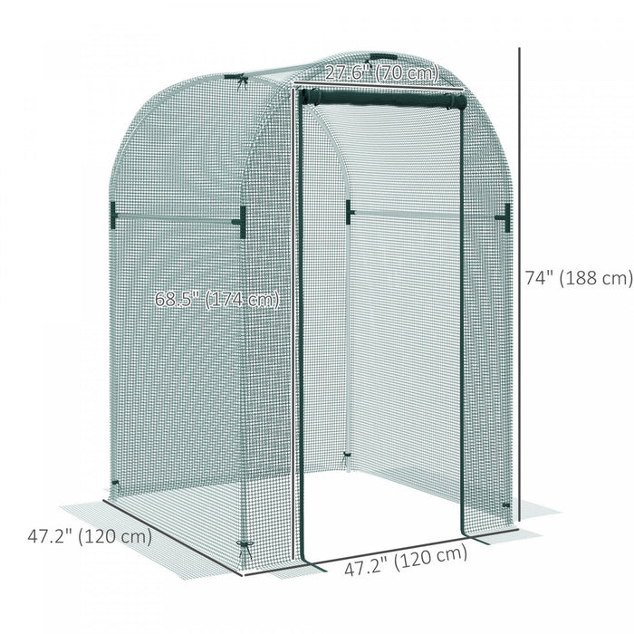 Outsunny 4' X 4' Plant Protection Tent Crop Cage With Door, Green