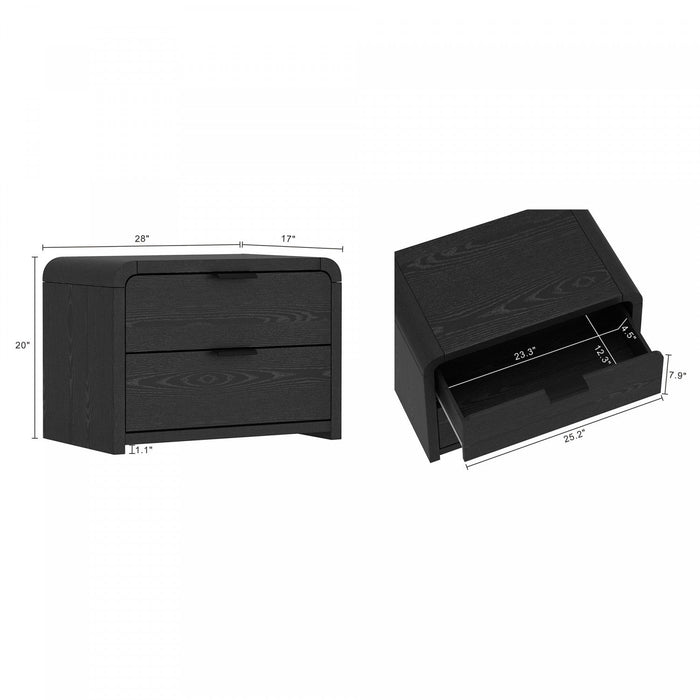 Grace Modern 28\" Nightstand in Black 