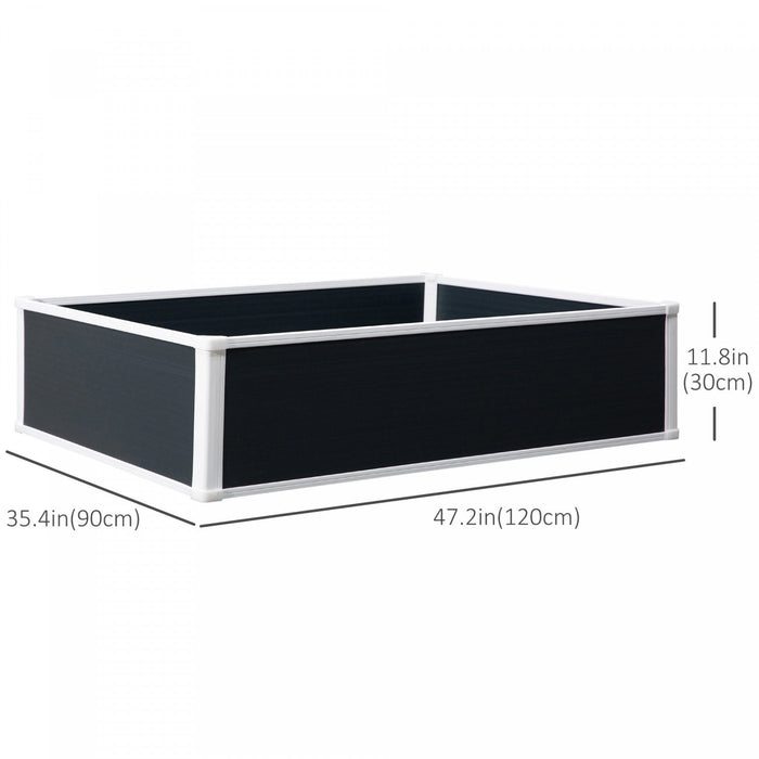 Outsunny 47\" X 35\" X 12\" Raised Garden Bed, Plastic Planter Box, Above Ground Garden Box For Flowers