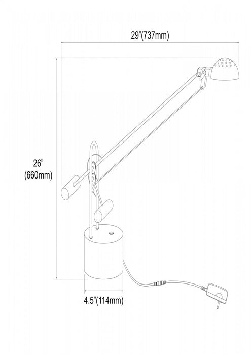 Dainolite LED Desk Lamp 8w Black Finish