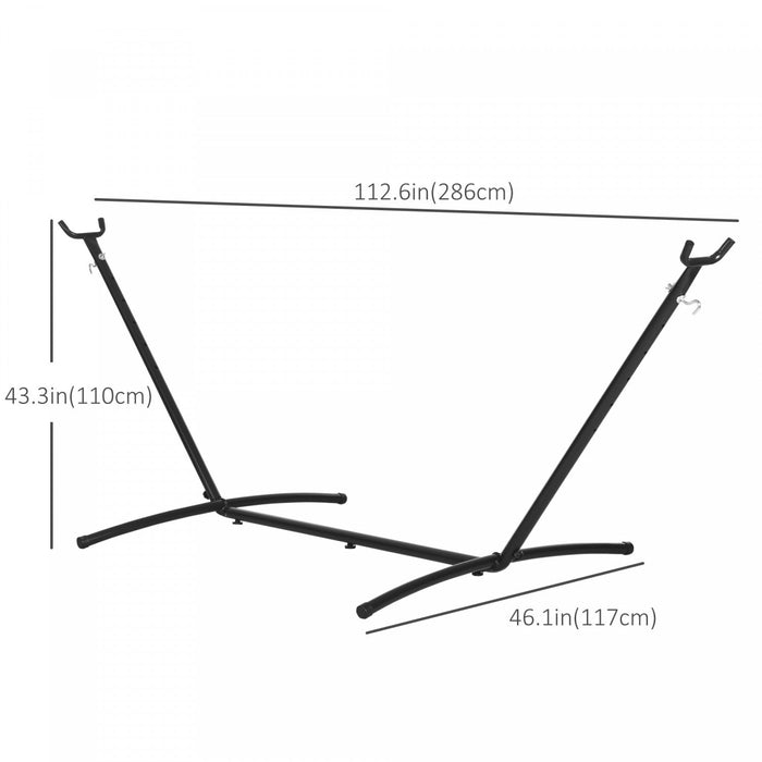Outsunny 9.2'l Adjustable Hammock Stand Only, Heavy Duty Universal Garden Outdoor Camping Picnic Sun