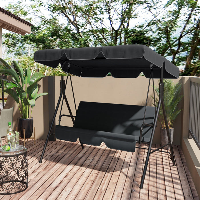 Outsunny 2 Seater Swing Canopy Replacement, Outdoor Swing Seat Top Cover, Uv50+ Sun Shade (canopy On