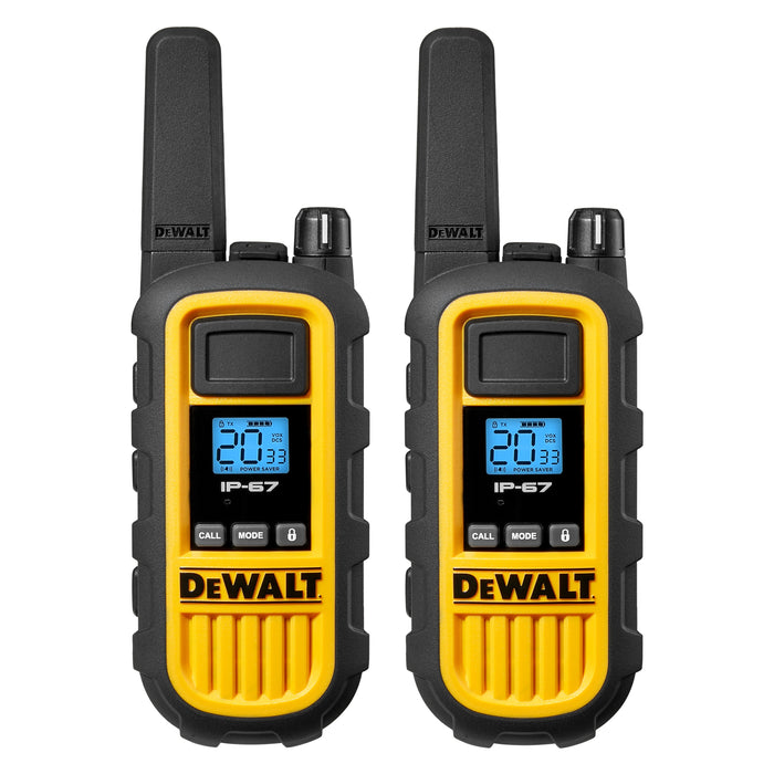 6 Dewalt Dxfrs800 Walkie Talkies Plus Earpieces - 2 Watt, Heavy Duty, 22 Channel Long Range Two Way 