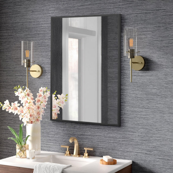 Arcus 24\" X 36\" Hand Crafted Linear Rectangular Mirror - Black