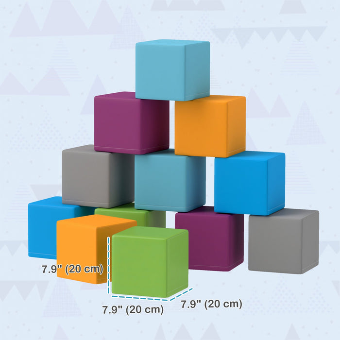 Soozier 12 Piece Foam Blocks, Soft Play Equipment For Kids, Climbing Toys For Toddlers, Safe Play St