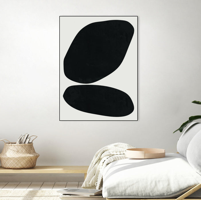 \"Black Abstract Ii\" Canvas Framed Black 30x40 Wall Art