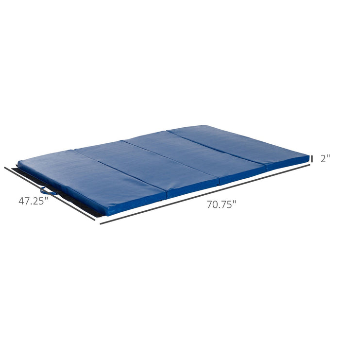 Soozier 4'x6'x2'' Folding Gymnastics Tumbling Mat, Exercise Mat With Carrying Handles For Yoga, Mma,