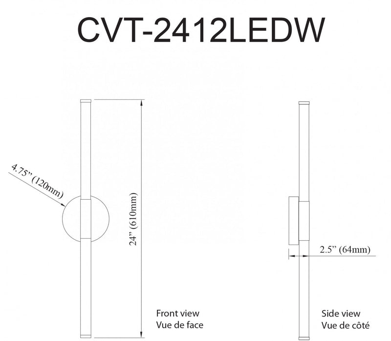 Dainolite Corvette 12w Wall Sconce Aged Brass White Acrylic Diffuser Lamp