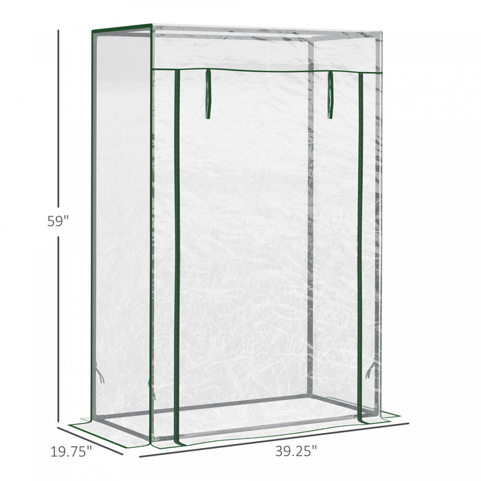 Outsunny 40\"l X 20\"w X 59\"h Walk-in Garden Greenhouse With Durable Steel Frame Outdoor Hot House Tom