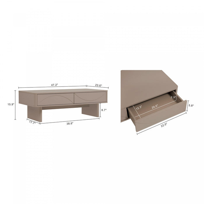 Ella Modern 47\" Coffee Table in Mocha 