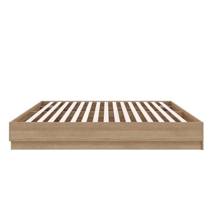 Nordika Milano Platform Queen Bed - Brown Oak