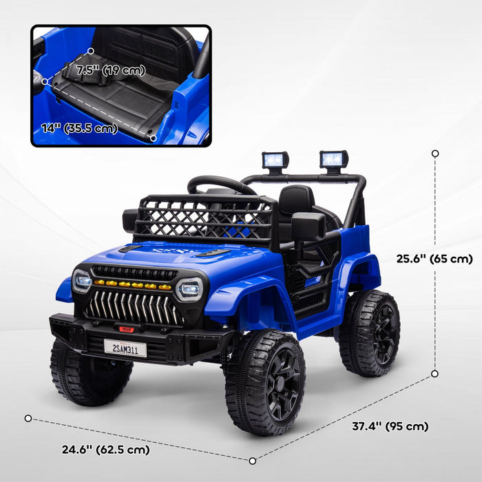 Qaba 12v Powered Ride-On Truck Car, Electric Car For Kids With Remote Control, Openable Doors, Sprin