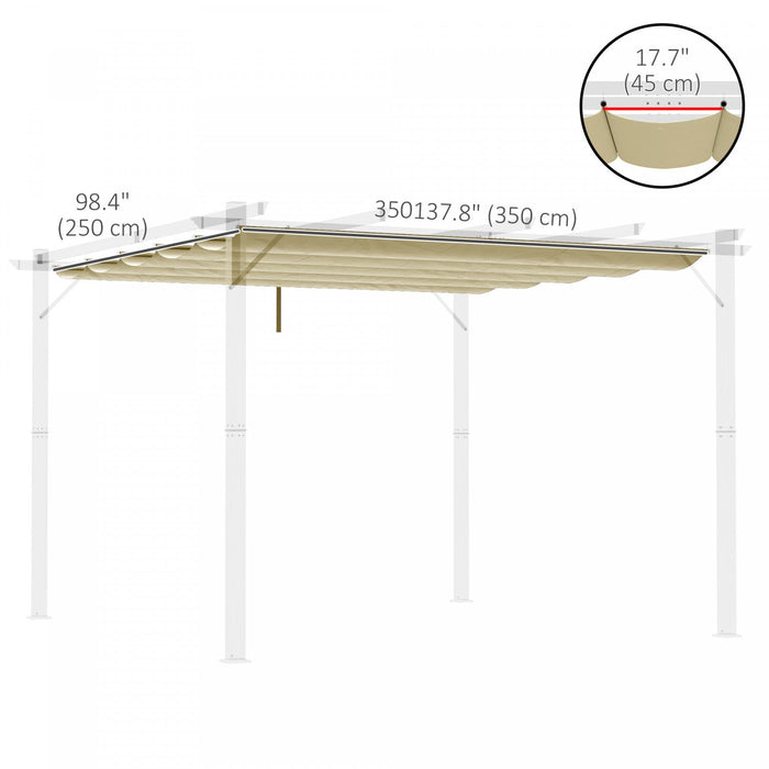 Outsunny Retractable Replacement Pergola Canopy For 10' X 13' Pergola, Pergola Cover Replacement, Be