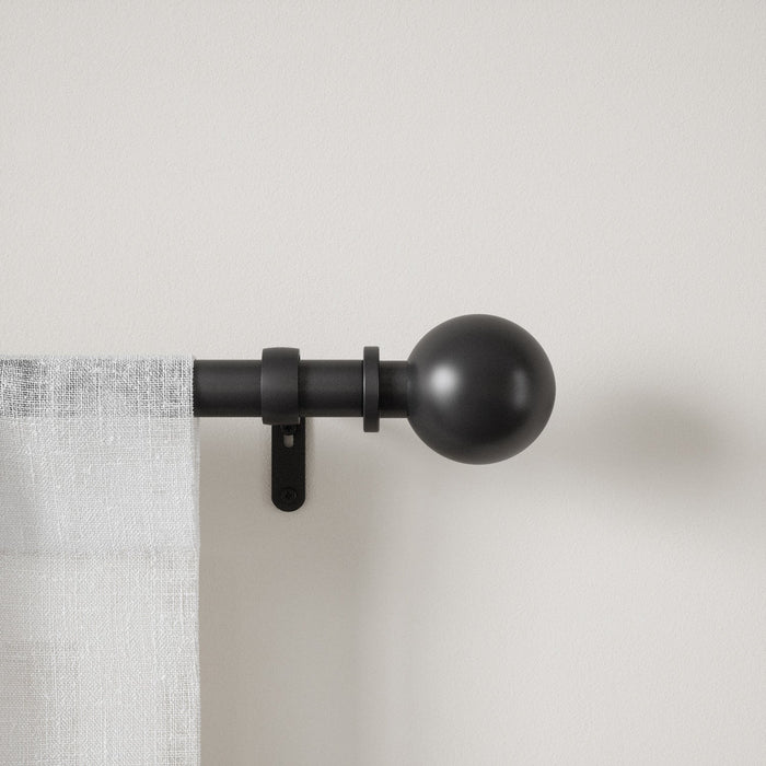 Umbra Bolas Matte Black Expandable 1\" Curtain Rod - 36\"-72\" 