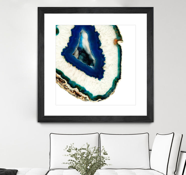 \"Mediterranean Agate A\" Matted and Framed Black 36x36 Wall Art