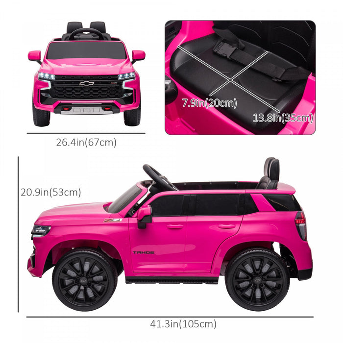 Aosom 12v Licensed Chevrolet Tahoe Powered Ride-On Car, Kids Ride On Car With Remote Control, 3 Spee