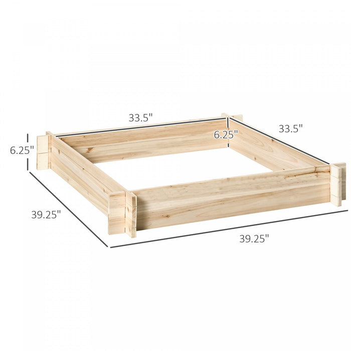 Outsunny 39'' X 39'' Screwless Raised Garden Bed, Wooden Planter Box, Easy Diy Herb Garden For Veget