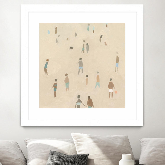 \"Beach Goer Iv\" Matted and Framed White 36x36 Wall Art