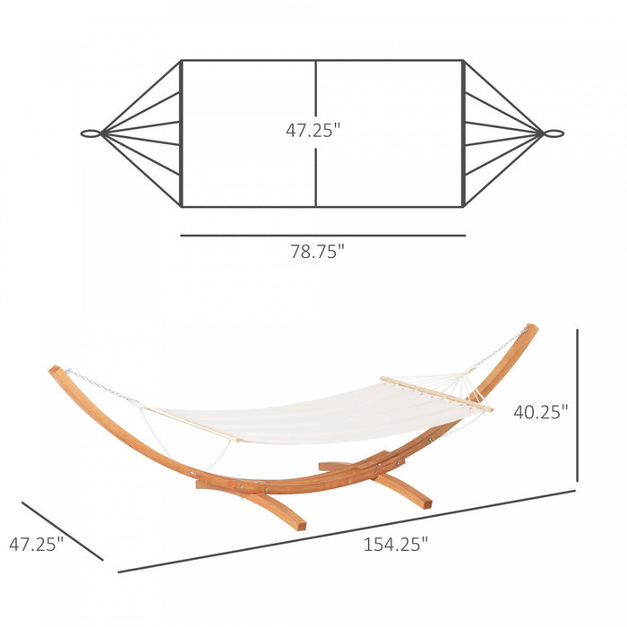 Outsunny Patio Hammock With Stand, Outdoor Arch Wooden Hammock Bed, Camping Hammock W/ Straps And Ho