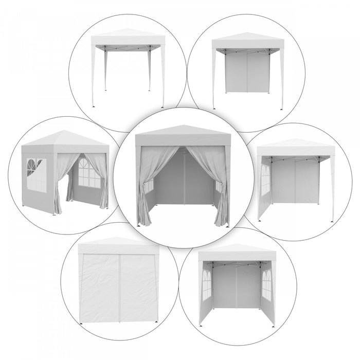Outsunny 6.6'x6.6' Pop Up Gazebo Canopy Tent With Sidewalls, Instant Sun Shelter, With Carry Bag, Fo
