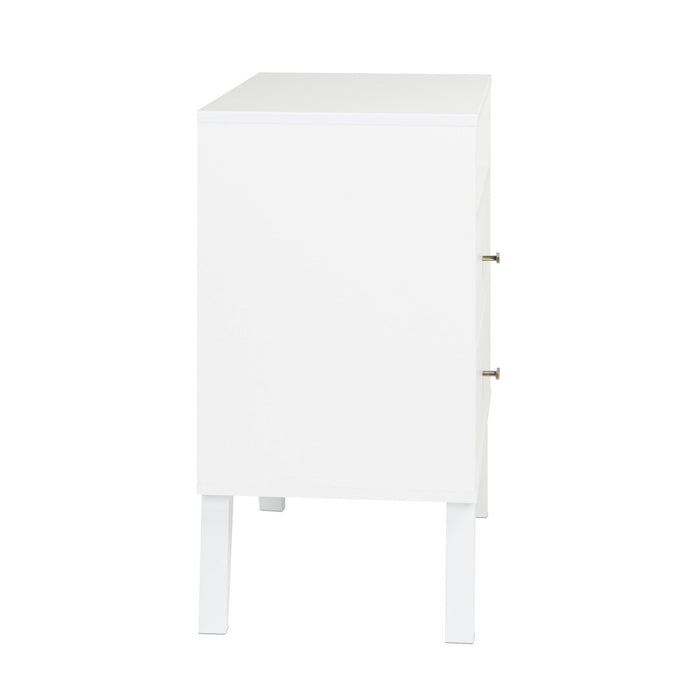 Milo 2-Drawer Tall Nightstand - White