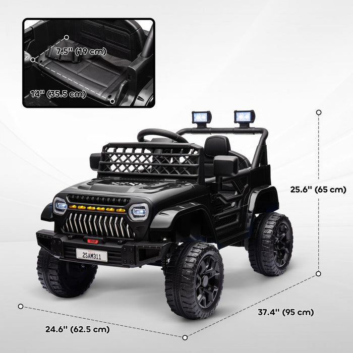 Qaba 12v Powered Ride-On Truck Car, Electric Car For Kids With Remote Control, Openable Doors, Sprin