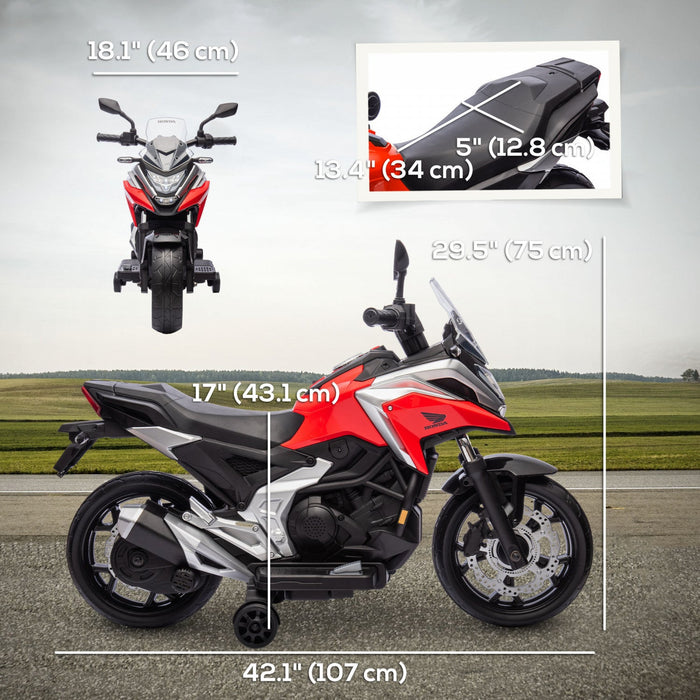 Qaba Honda Licensed 12v Electric Motorcycle, Battery Powered Ride-On Ride On Motorbike For Kids With
